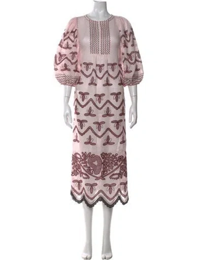 Pre-owned Vita Kin Linen Long Dress In Pink