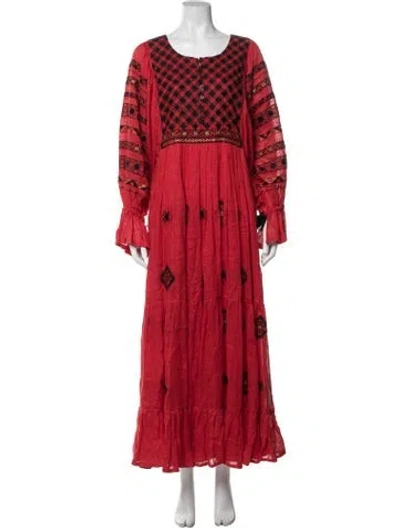 Pre-owned Vita Kin Linen Long Dress In Red