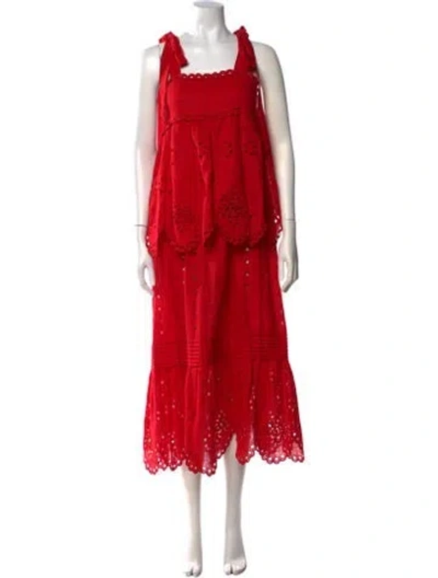 Pre-owned Vita Kin Linen Long Dress In Red