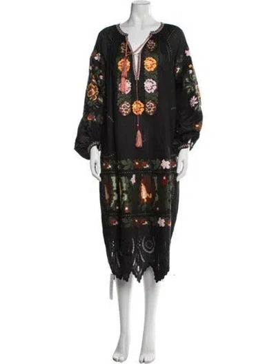 Pre-owned Vita Kin Linen Long Dress W/ Tags In Black
