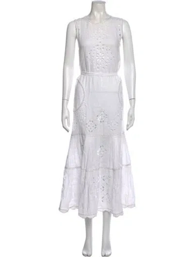 Pre-owned Vita Kin Linen Long Dress In White