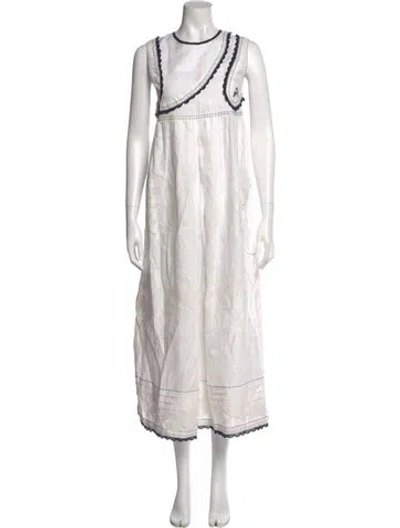 Pre-owned Vita Kin Linen Long Dress In White