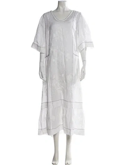 Pre-owned Vita Kin Linen Long Dress In White