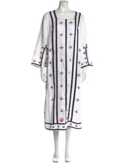Pre-owned Vita Kin Linen Long Dress In White