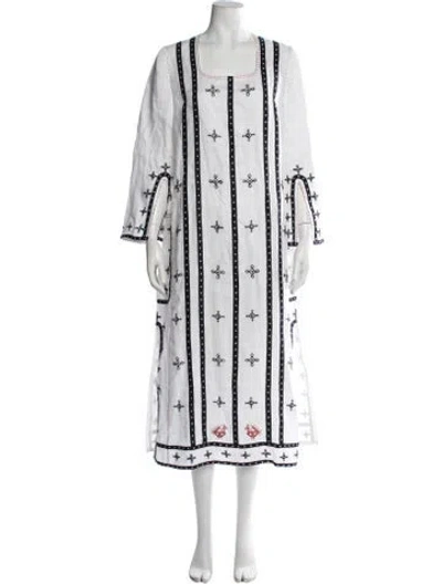Pre-owned Vita Kin Linen Long Dress In White