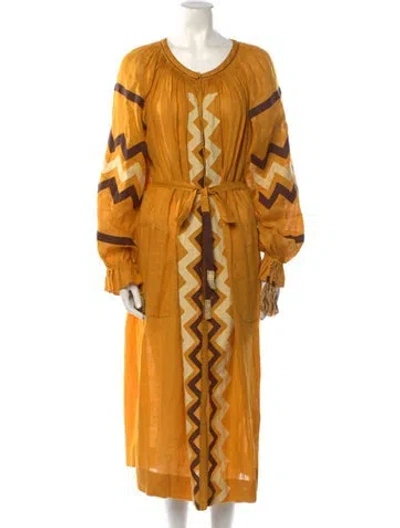 Pre-owned Vita Kin Linen Long Dress In Yellow