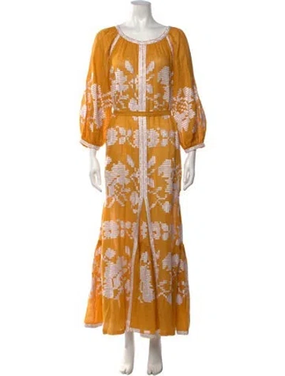Pre-owned Vita Kin Linen Long Dress In Yellow