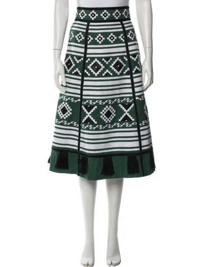 Pre-owned Vita Kin Linen Midi Length Skirt In Green