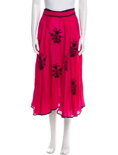 Pre-owned Vita Kin Linen Midi Length Skirt In Pink