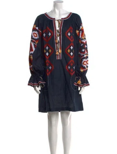 Pre-owned Vita Kin Linen Mini Dress In Blue