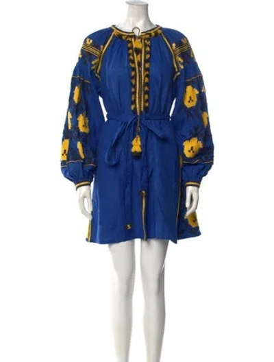 Pre-owned Vita Kin Linen Mini Dress In Blue