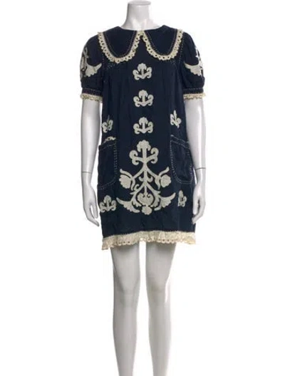 Pre-owned Vita Kin Linen Mini Dress In Blue