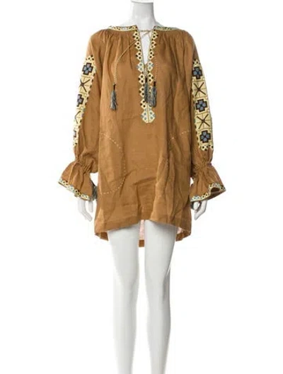Pre-owned Vita Kin Linen Mini Dress In Brown