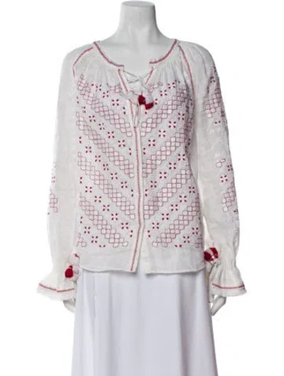 Pre-owned Vita Kin Linen Printed Blouse In Multi