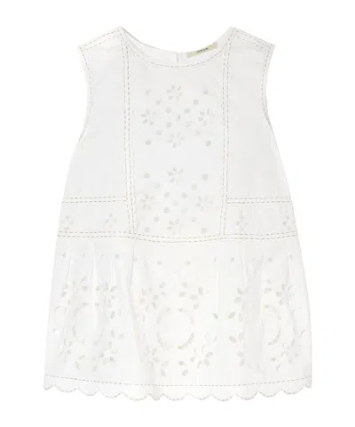 Vita Kin Olympia Scalloped Broderie Anglaise Cotton-poplin Top In White