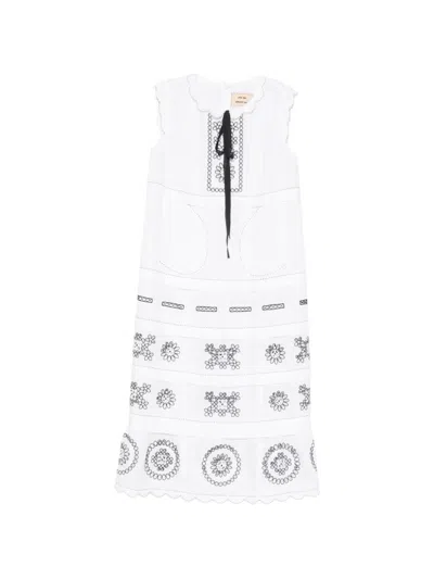 Vita Kin Phoebe Embroidered Sleeveless Midi Dress In White