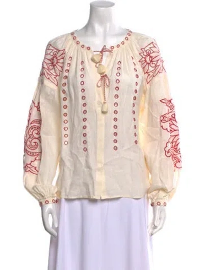 Pre-owned Vita Kin Printed Scoop Neck Blouse In Neutral