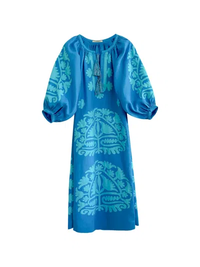 Vita Kin Shalimar Floral Midi Dress In Blue