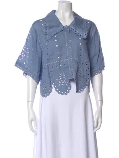 Pre-owned Vita Kin Short Sleeve Blouse In Blue