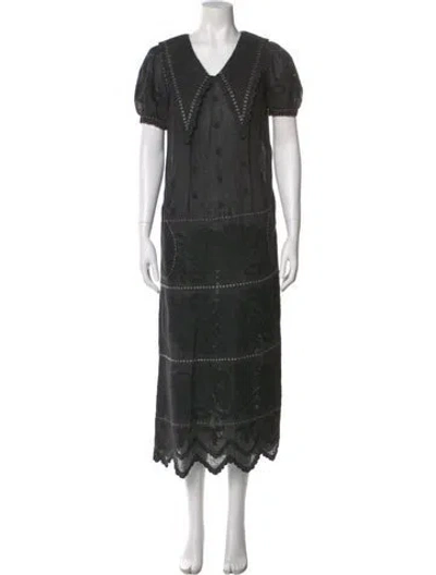 Pre-owned Vita Kin V-neck Long Dress In Black