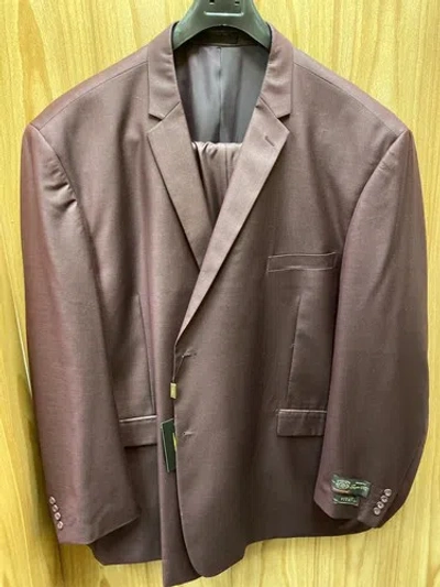 Pre-owned Vitali Burgundy 2-piece 2-button Suit Size 72l In Red