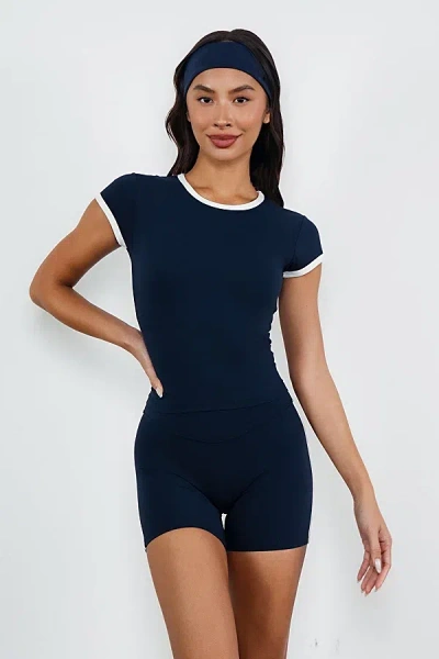 Vitality Cloud Ii Bra Tee In Nocturne Contrast, Women's At Urban Outfitters In Blue