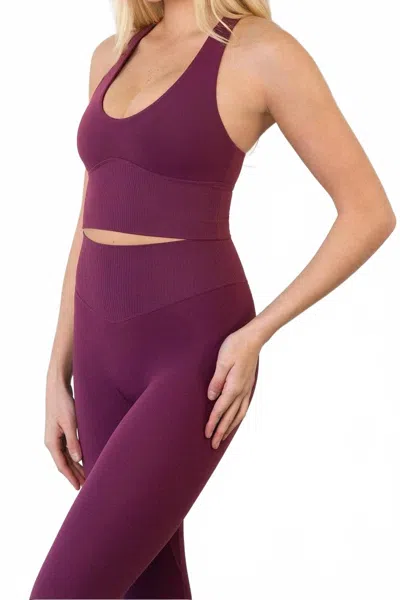 Vitality Cloud Ii Combo Longline Sports Bra In Mulberry In Red