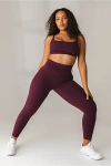 Vitality Cloud Ii High Waisted Legging In Wine, Women's At Urban Outfitters In Burgundy