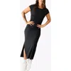 Vitality Cloud Ii Maxi Tee Dress In Black