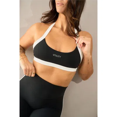 Vitality Cloud Ii Mini Halter Bra In Black