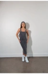 Vitality Cloud Ii Rib Basic Midi Dress In Gray