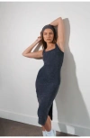 Vitality Cloud Ii Rib Basic Midi Dress In Gray