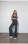 Vitality Cloud Ii Rib Wide Leg Trouser In Gray