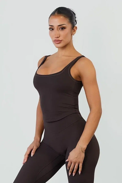 Vitality Cloud Ii U Tank Top In Espresso Plaid, Women's At Urban Outfitters