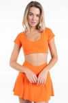 Vitality Cloud Ii V Cropped Tee In Orange