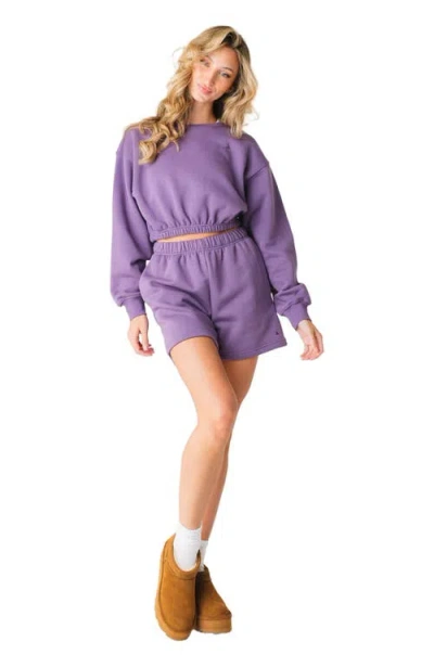 Vitality Cozy Crop Crew In Purple