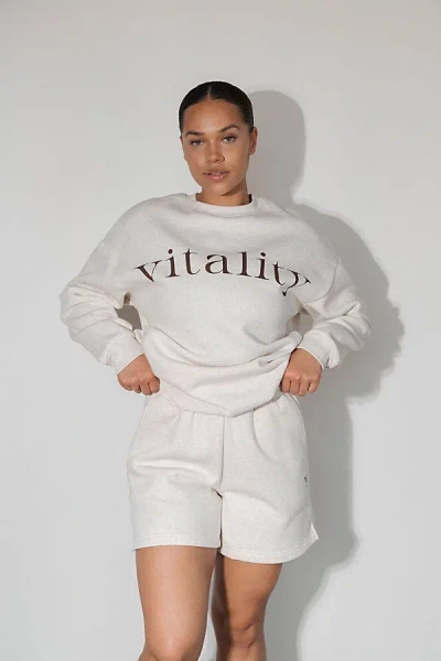 Vitality Cozy Uni Short In Oat Marl, Women's At Urban Outfitters In Animal Print
