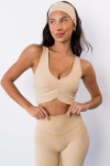 Vitality Daydream Gather Longline Bra In Neutral