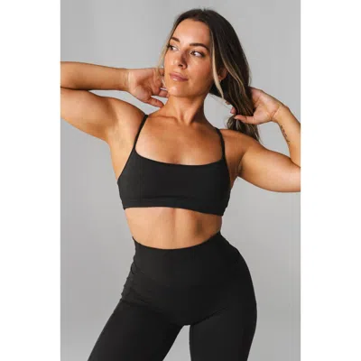 Vitality Daydream Stitch Racer Bra In Black