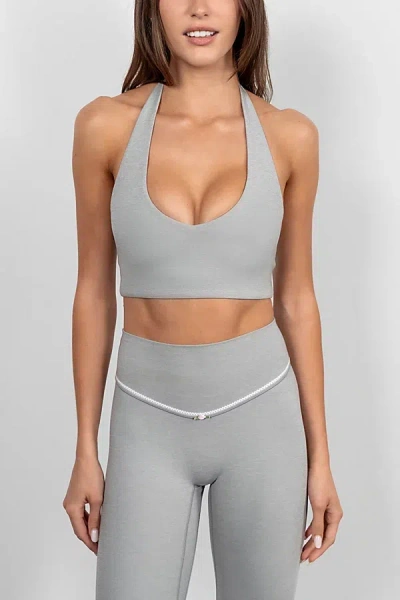 Vitality Daydream Voop Longline Sports Bra In Dove Heather, Women's At Urban Outfitters In Gray