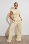 Vitality Essence Wide Leg Pant In Butter, Women's At Urban Outfitters In Yellow