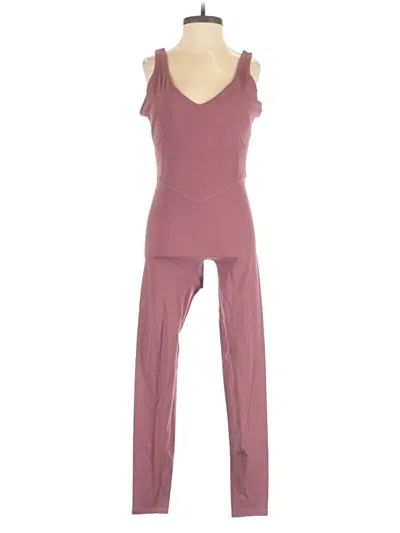 Pre-owned Vitality Jumpsuit In Burgundy