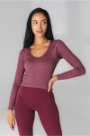 Vitality Synergy V Long Sleeve Top In Mauve, Women's At Urban Outfitters In Purple