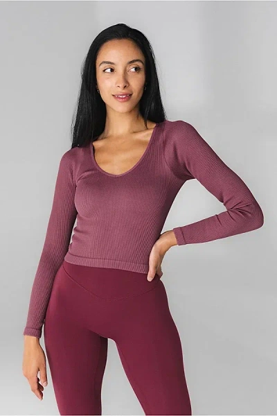Vitality Synergy V Long Sleeve Top In Mauve, Women's At Urban Outfitters In Purple