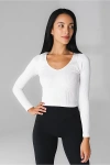 Vitality Synergy V Long Sleeve Top In Snow, Women's At Urban Outfitters In White
