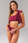 Vitality Tropica Asymmetrical One Piece Swimsuit In Sangria, Women's At Urban Outfitters In Red