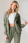Vitality Uni Cozy Zip Hoodie In Willow, Women's At Urban Outfitters In Green