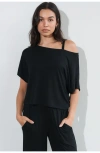 Vitality Vital Off Shoulder Tee In Black