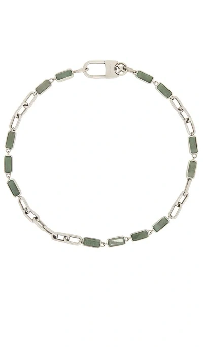 Vitaly Encode Necklace In Stainless Steel & Green Aventurin Stone