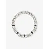 Vitaly Mens Silver Oblivion Stainless Steel And Crystal Necklace